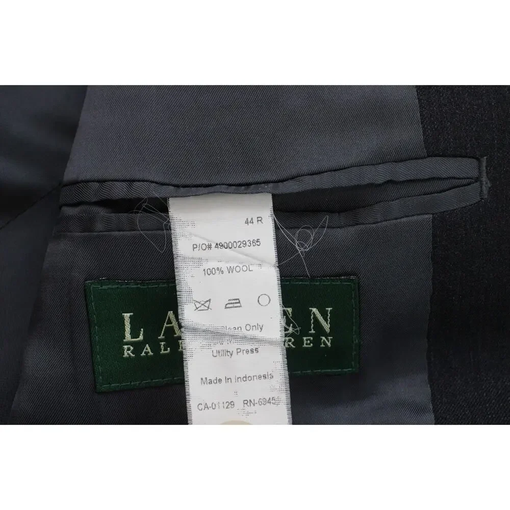 Lauren‎ Ralph Lauren Blazer Men 44R Gray 100% Wool Single Breast Lined Jacket